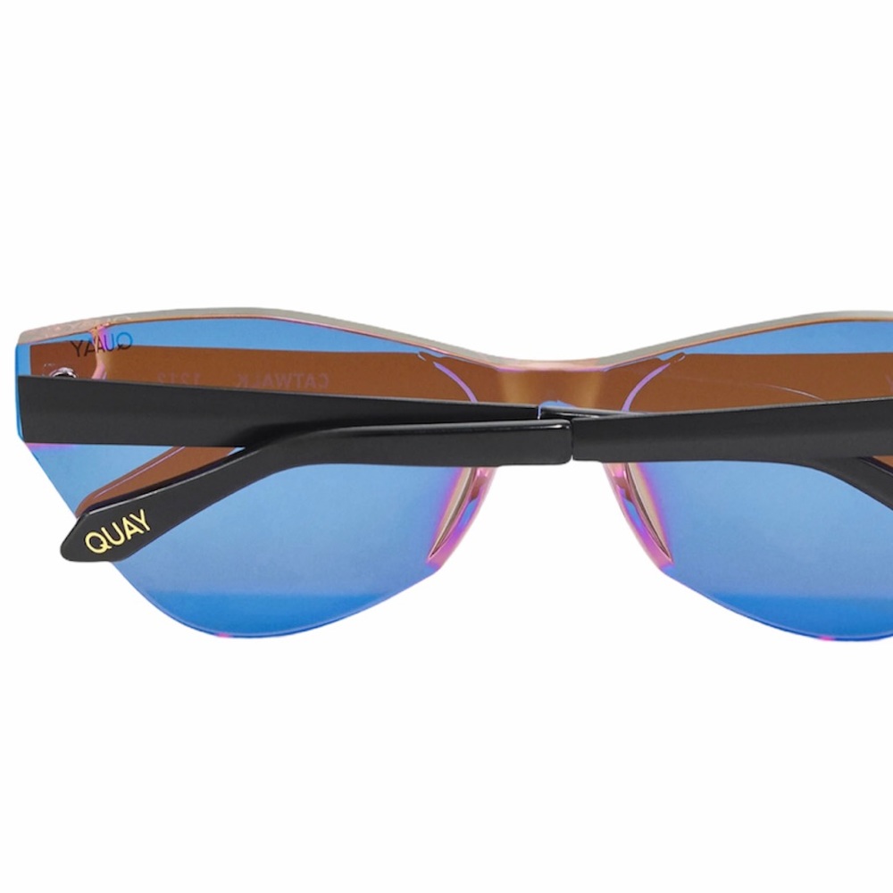 QUAY Catwalk Sunglasses Coral Pink Mirror Lenses - Picture 5 of 9